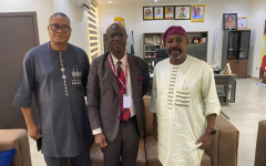 Prof. Olu Akinkugbe with NISER leadership