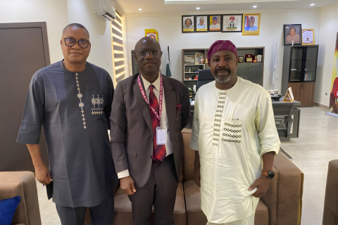 Prof. Olu Akinkugbe with NISER leadership