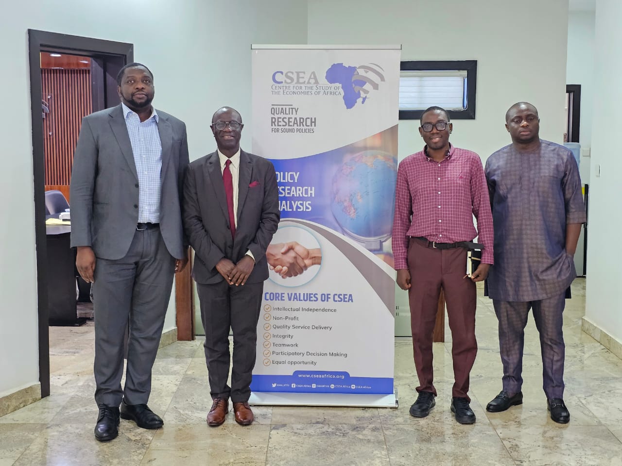 Our President/VC, Prof. Olu Akinkugbe, paid a courtesy visit to the Centre for the Study of the Economies of Africa (CSEA)
